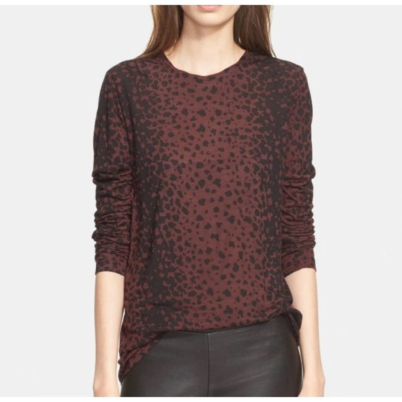 Vince Womens Size Medium Long Sleeve Lightweight Pullover Shirt in Animal Print - Picture 1 of 7